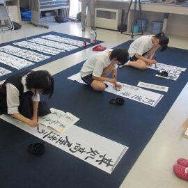 【書道部】出雲国風土記を題材にした書の作品展示について